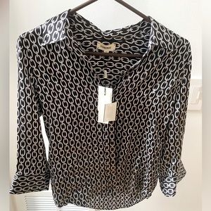 L’agence XS silk chain pattern blouse